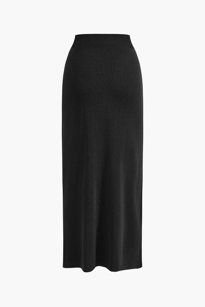 Damen Strick-Set Blazer Rock