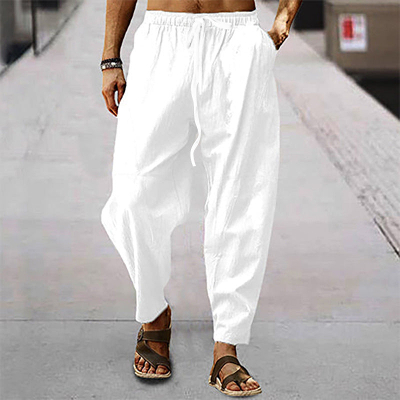 Herren Strandhose Leichter Stoff Beige