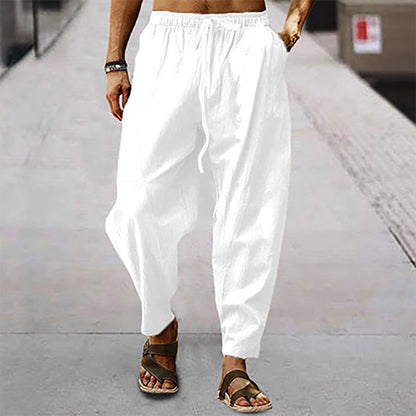 Herren Strandhose Leichter Stoff Beige