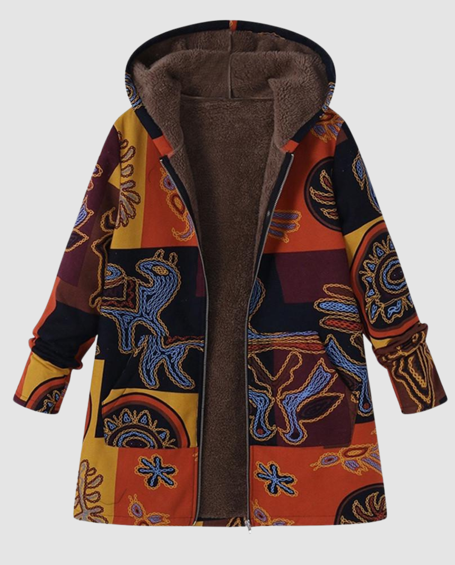 Damen Winterjacke Blumenmuster