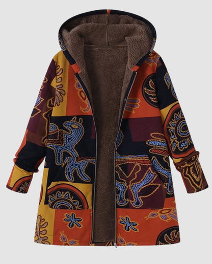 Damen Winterjacke Blumenmuster