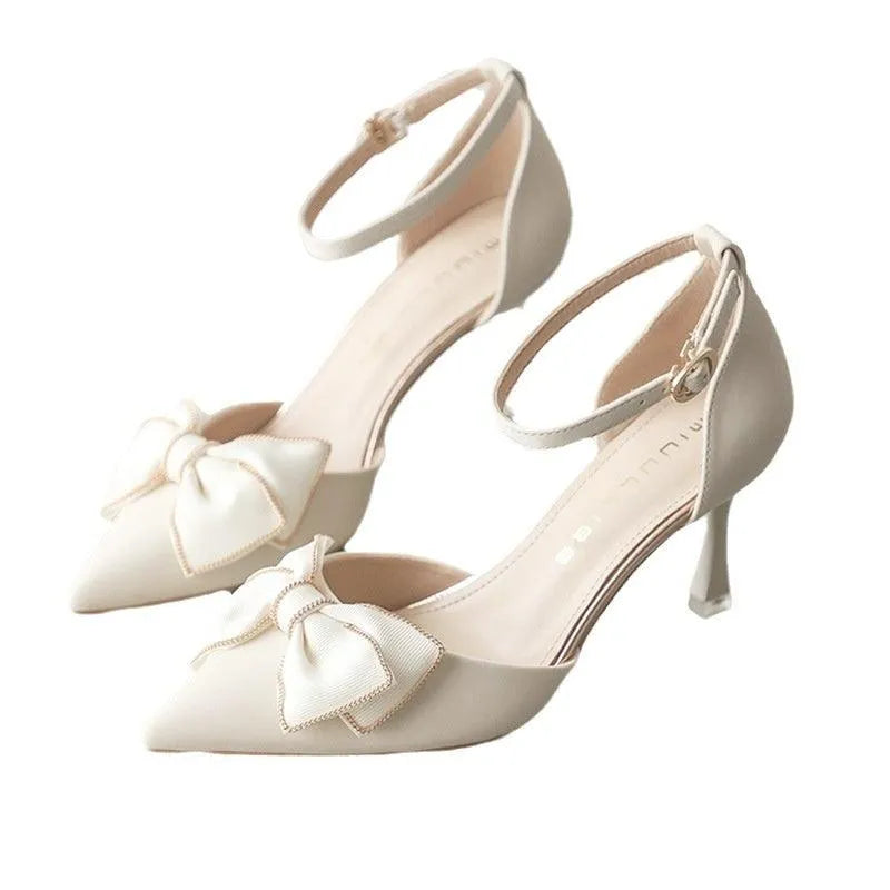 Damen Pumps mit Schleife Spitzenabsatz