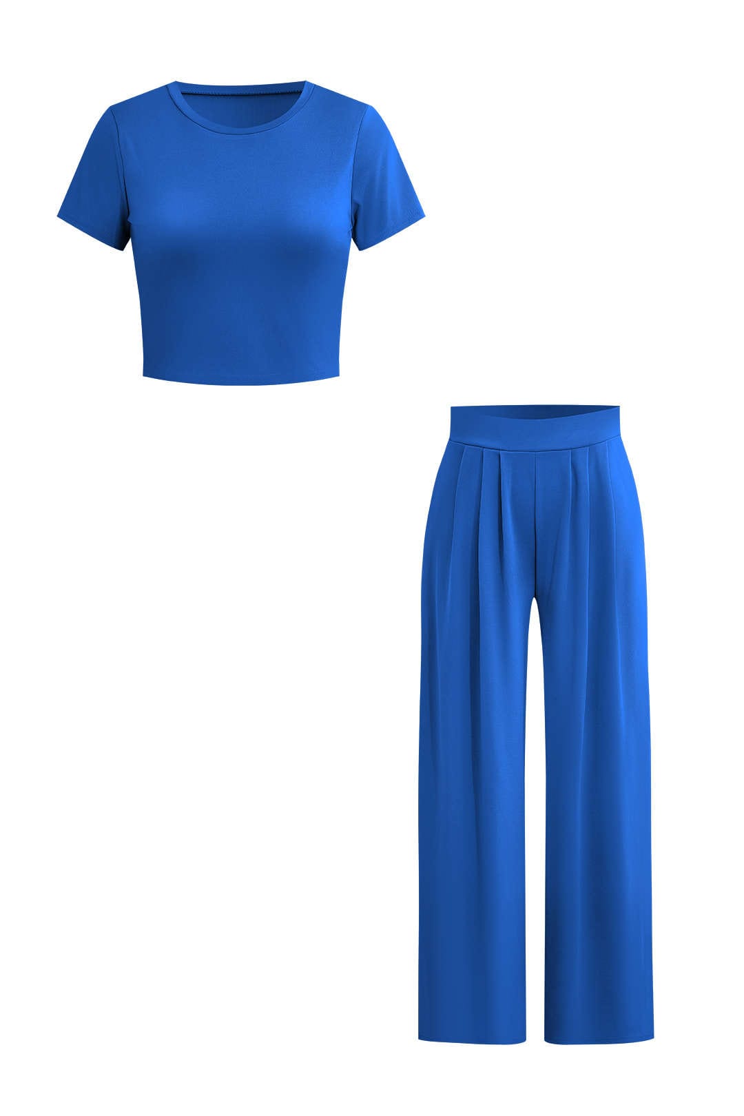 Elegantes Damen Zweiteiler-Set Crop- Palazzo-Hose