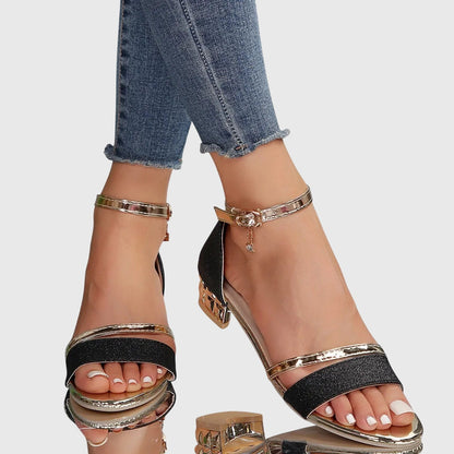 Damen Sandalen Offene Spitze Blockabsatz - Norvielle