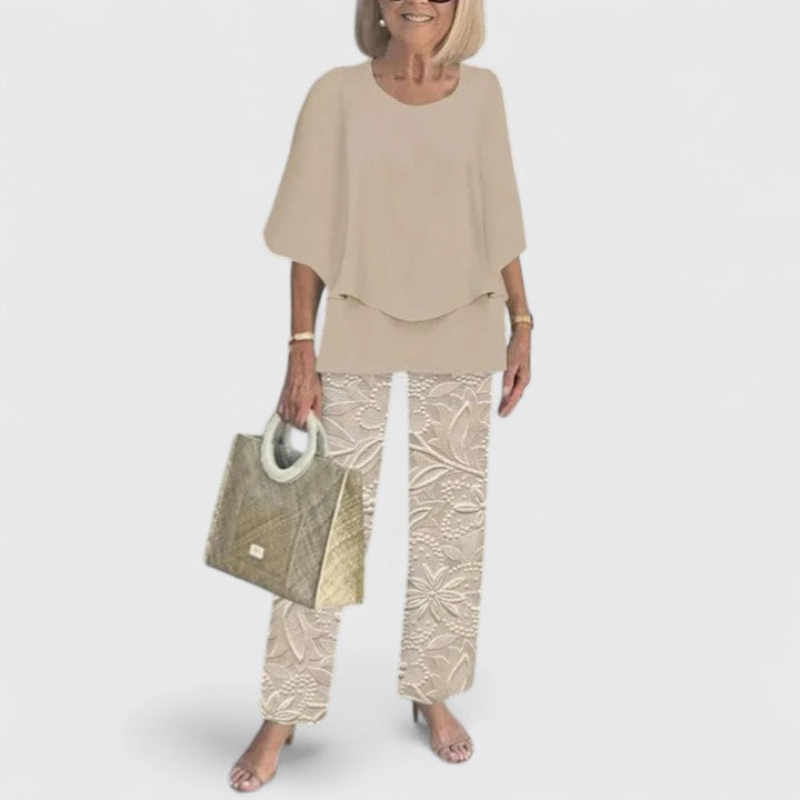 Damen Zweiteiler Hosen Set Bedruckt