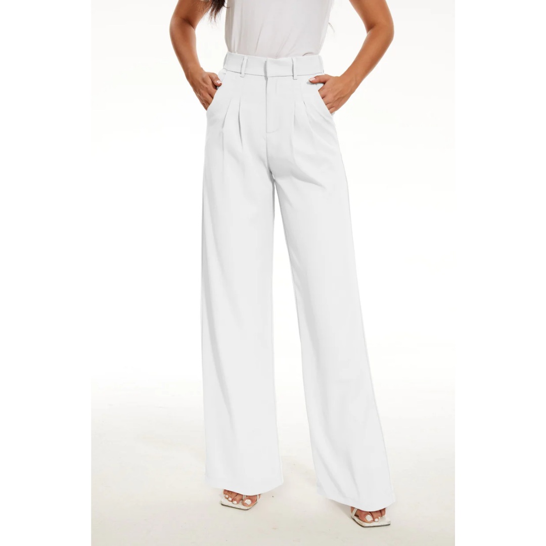 Damenhose Hohe Taille Weite Beinführung