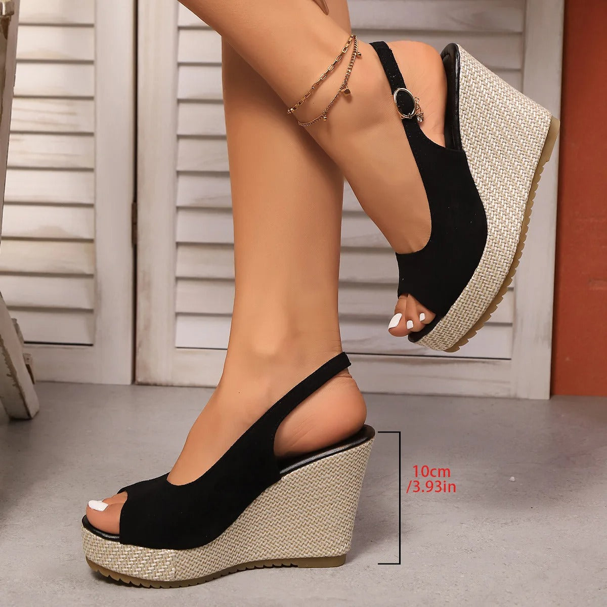 Damen Hochhackige Absatzsandalen Schwarz - Norvielle