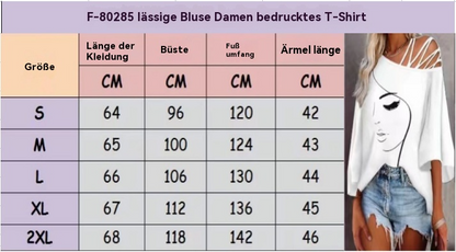 Norvielle Damen Print-T-Shirt Lässig Lockeres Design