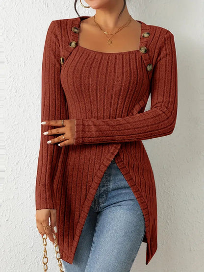 Norvielle Damen Gerippter Pullover