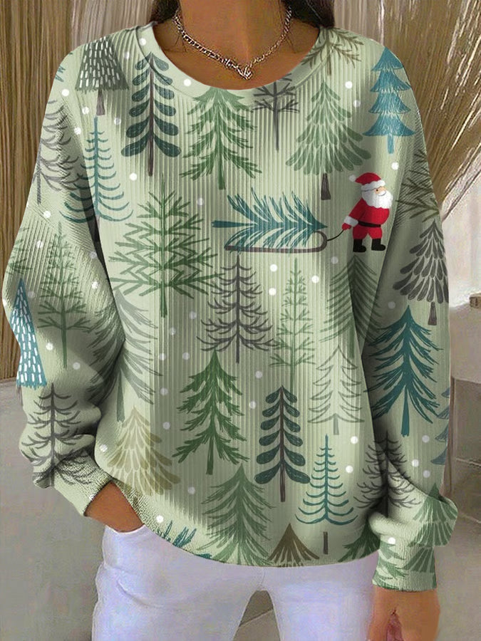 Weihnachtsstrickpullover Damen Tannendruck - Norvielle