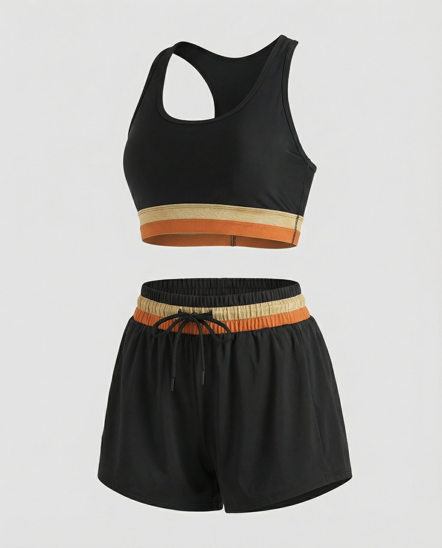 Norvielle Damen Sport Bikini-Set es Colorblock mit Boyshort