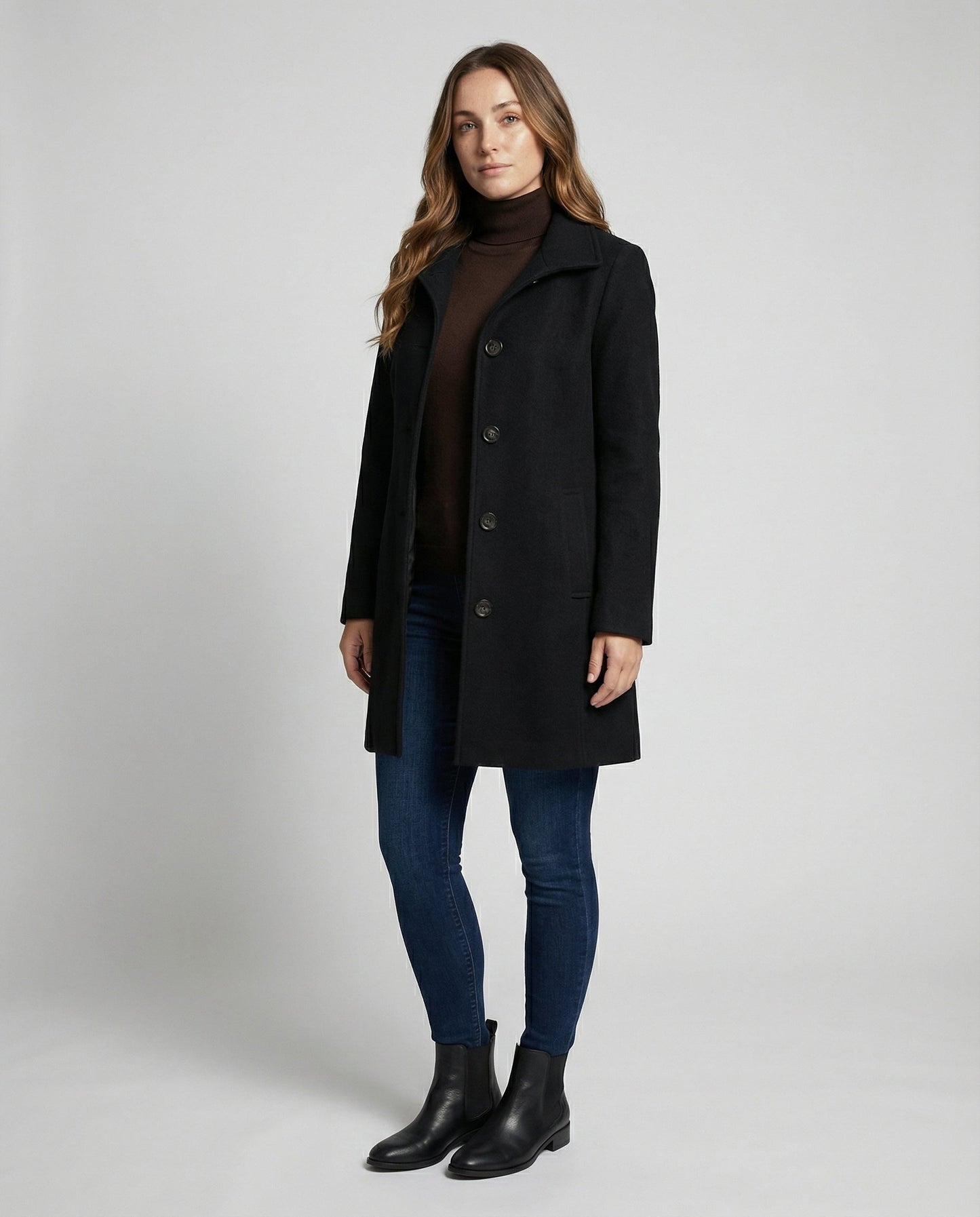 Damen Einreihenmantel Elegantes Design