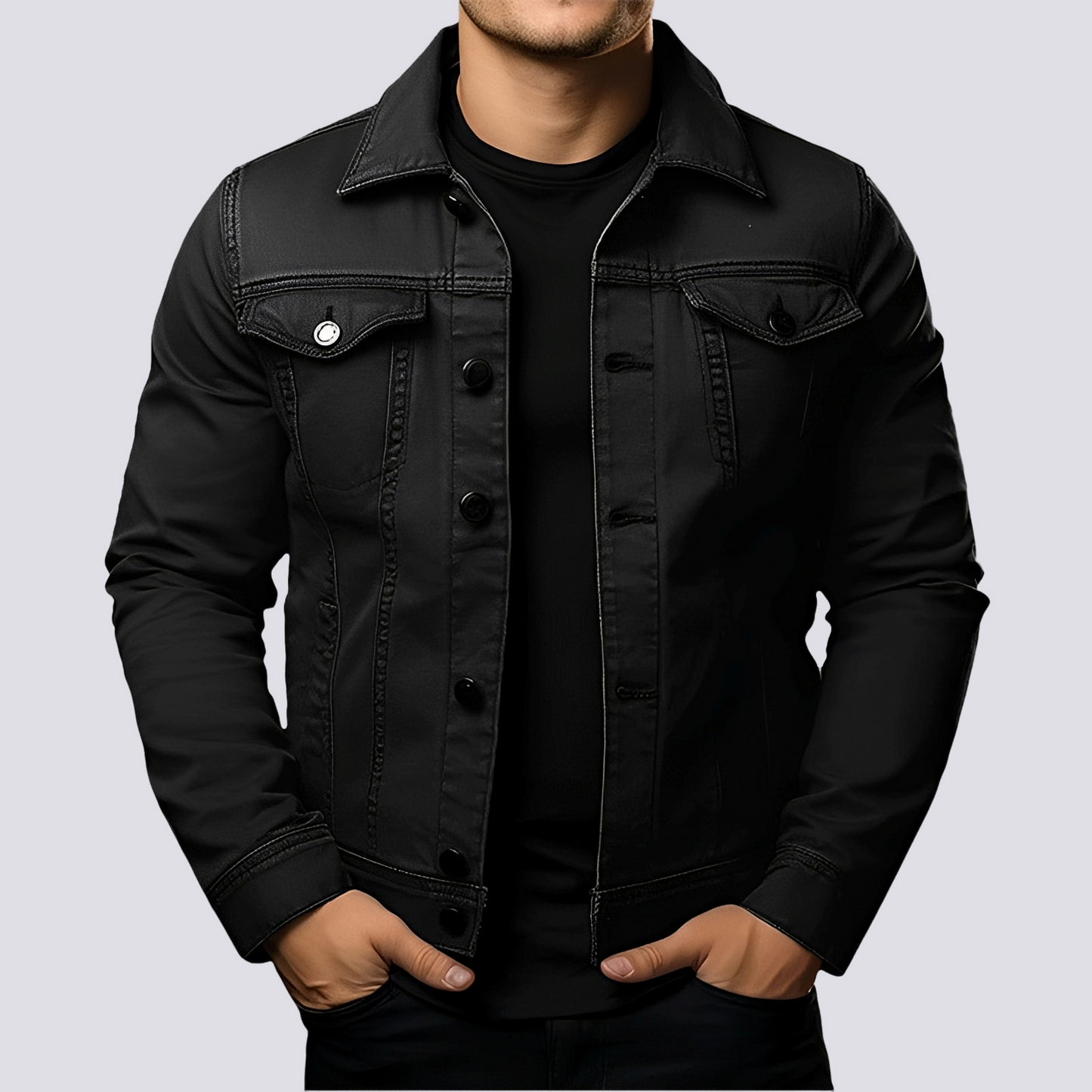 Layton Herren Jeansjacke Freizeit Baumwolle