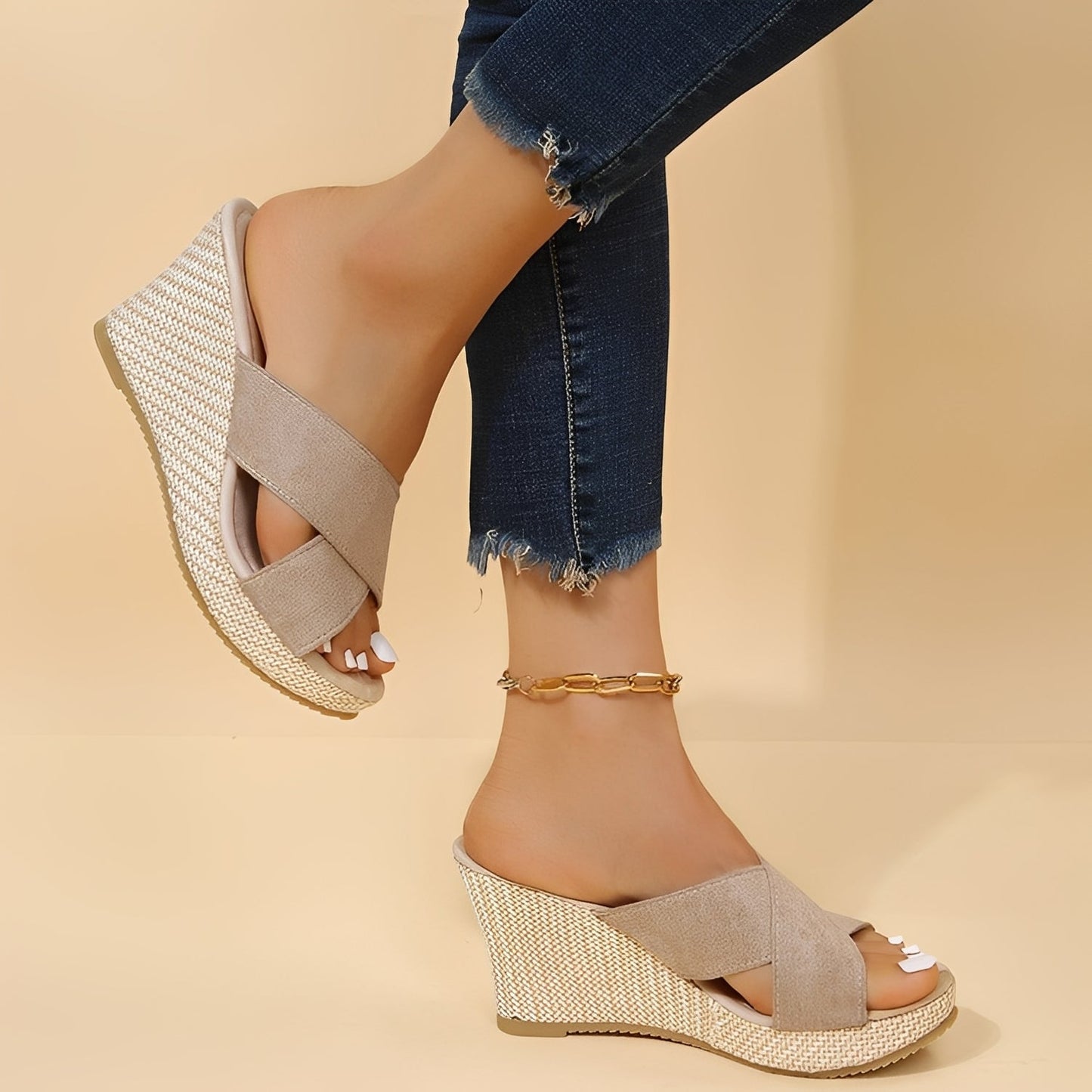 Damen Keilsandalen Modisch Bequem