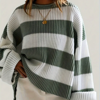 Norvielle Damen Oversize Pullover Gestreift