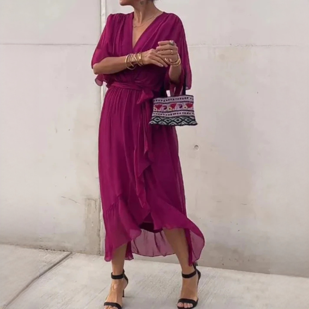 Demara Damen V-Kleid Stilvoll