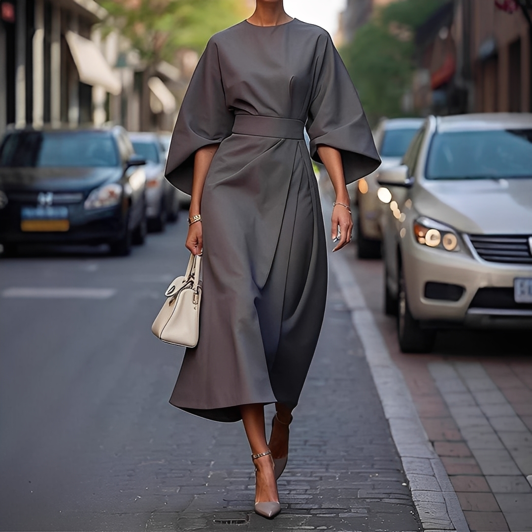 Lauriane Damenkleid Laternenärmel Stilvoll
