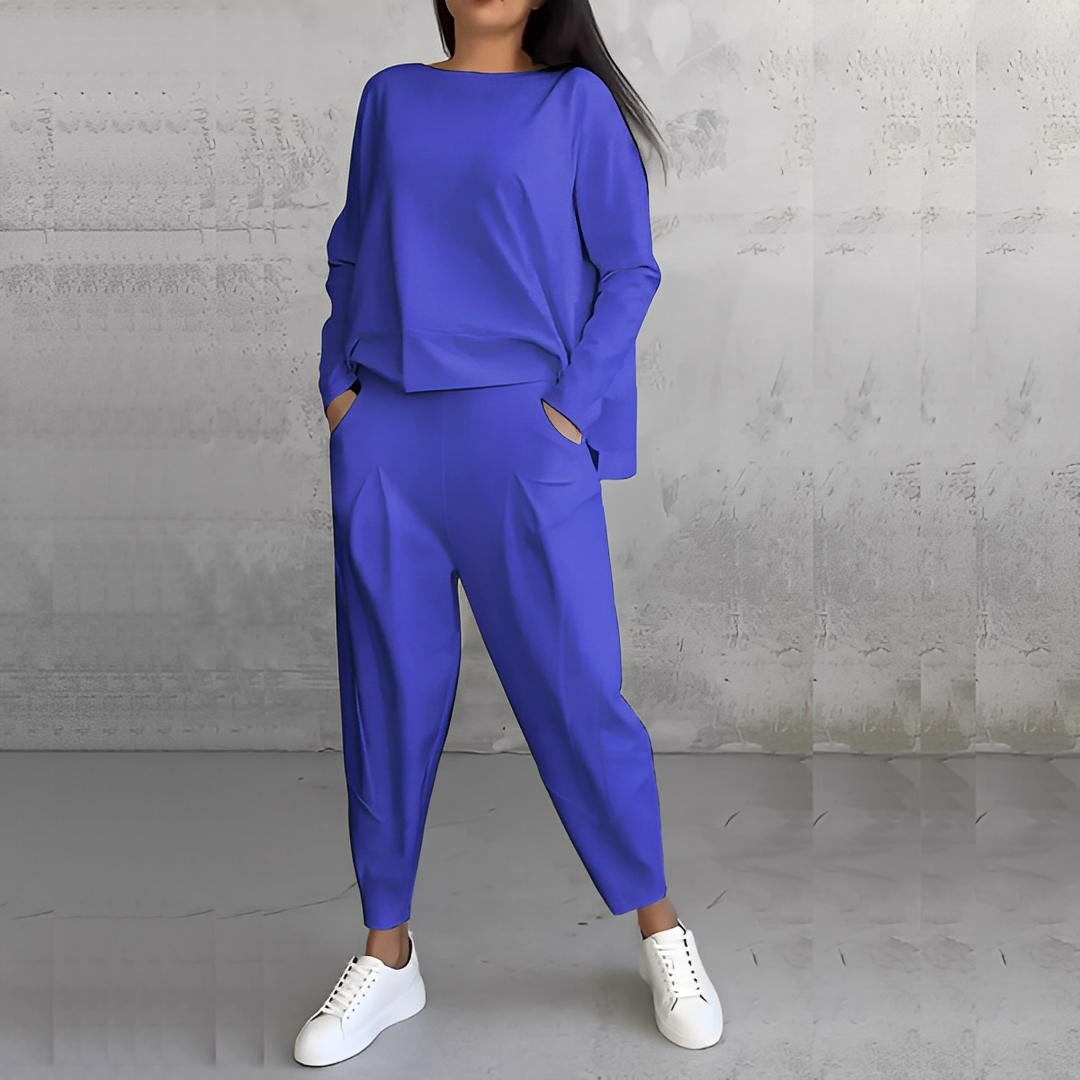 Damen Pullover Set Rundhals Hose