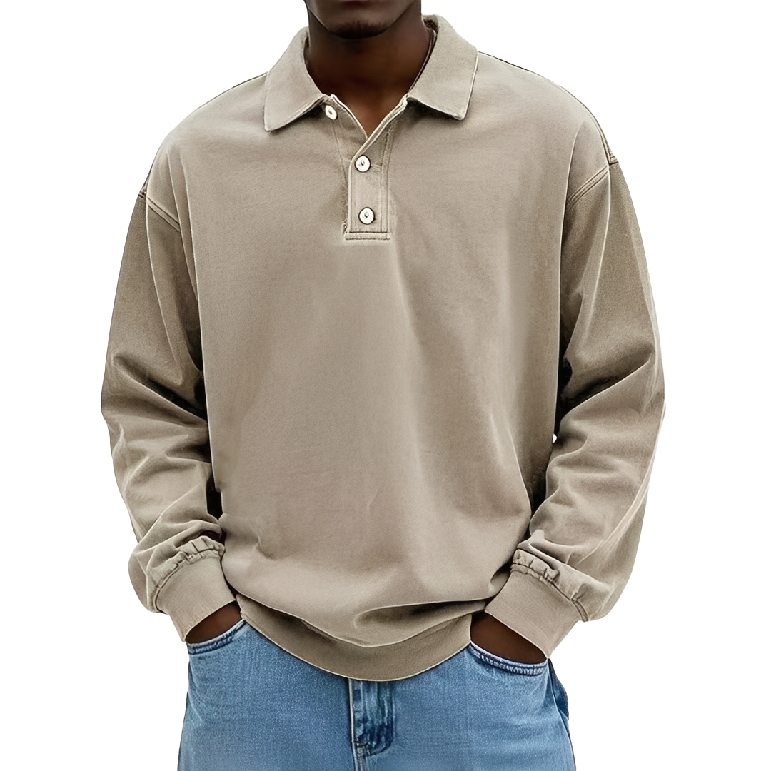 Lothaire Herren Langarm-Polo Vintage - Norvielle