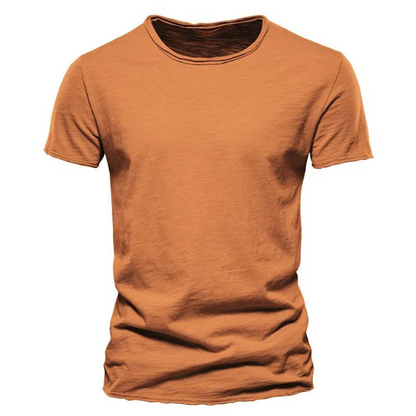 Herren Klassisches Rundhals T-Shirt aus Baumwolle Weiß