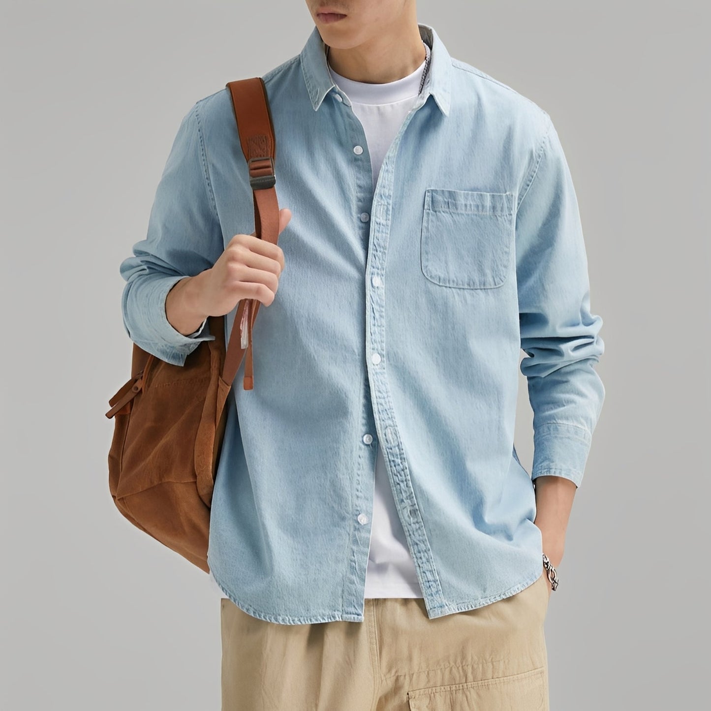 Dale Herren Jeanshemd Mit Tasche Blau - Norvielle