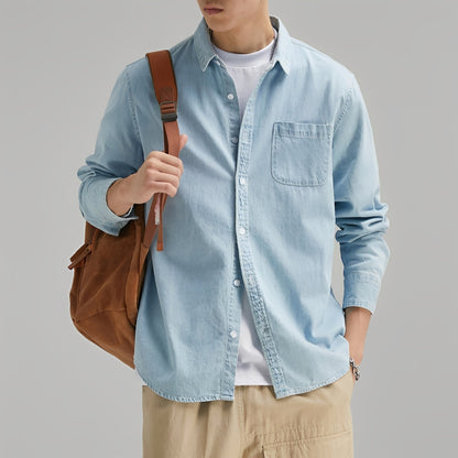 Dale Herren Jeanshemd Mit Tasche Blau - Norvielle
