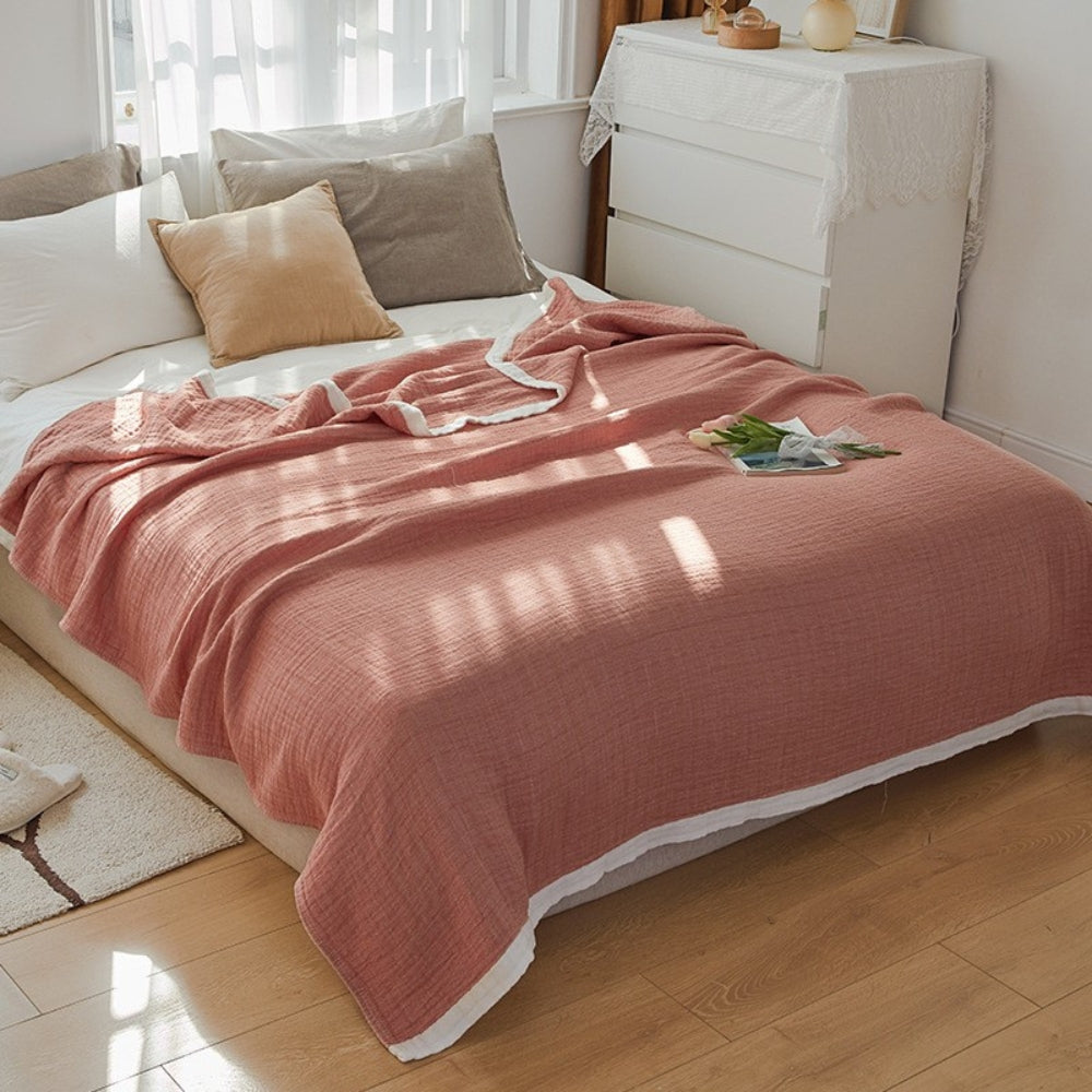 Baumwoll-Mehrschichtdecke Deluxe Musselin Weiß
