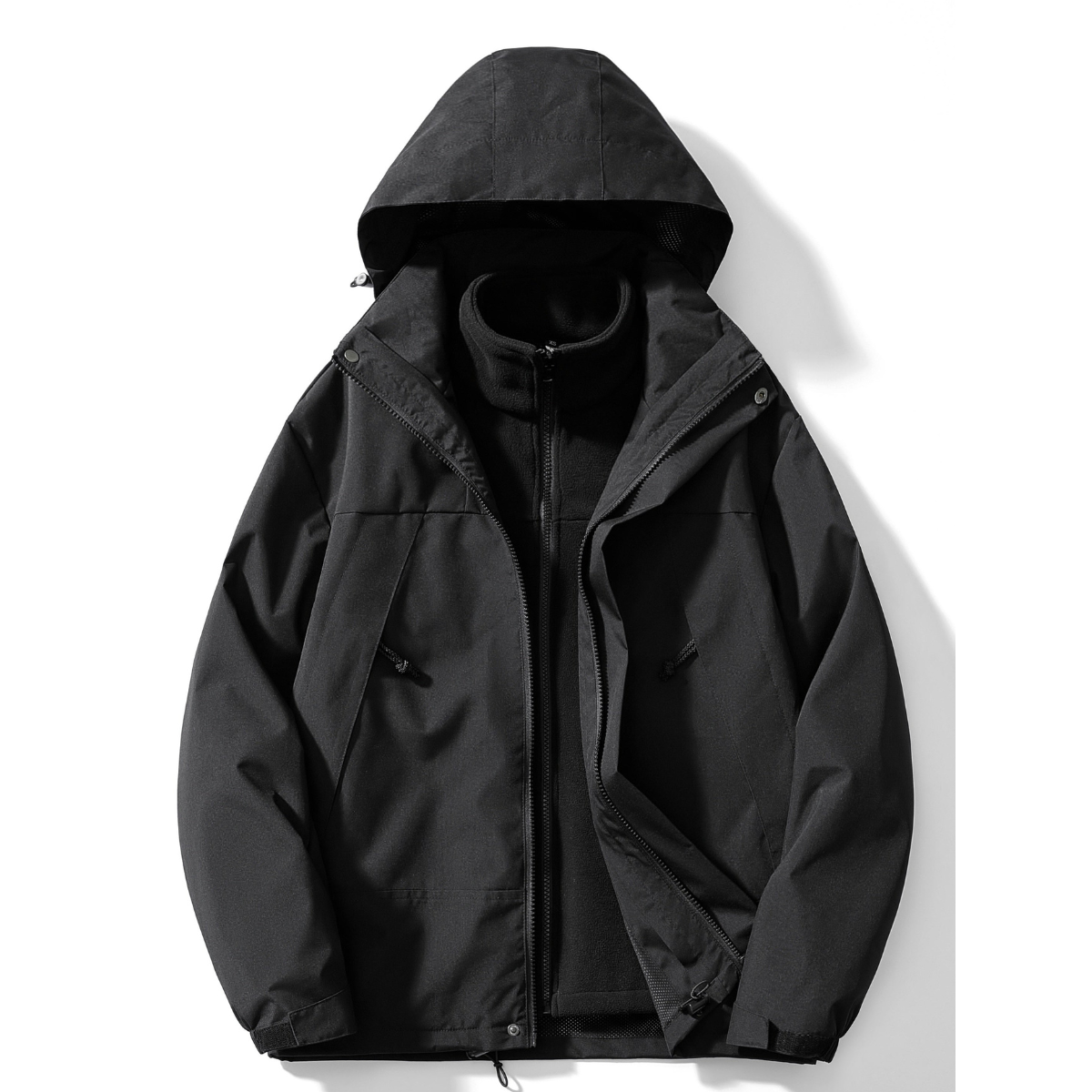 Herren Winterjacke 3-in-1 Fleece Mit Kapuze