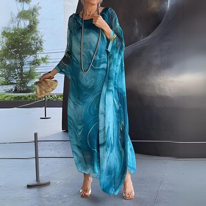 Bauchbedeckendes Damenkleid Seiden-Chiffon