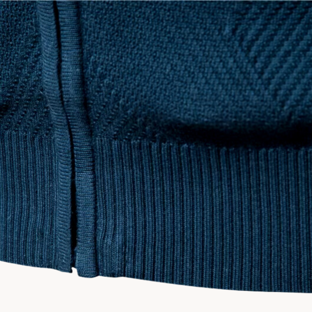 Herren Pulloverjacke Strukturiert Stehkragen Zip