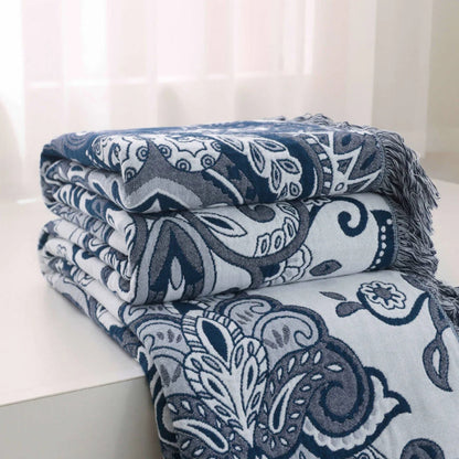 Paisley Baumwolldecke mit Quasten