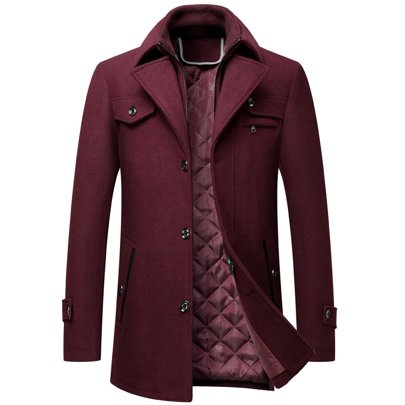 Herren Wollmantel Dick Elegantes Design