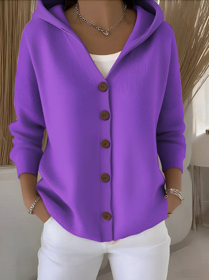 Damen Langarmjacke Kapuze Gemütlich