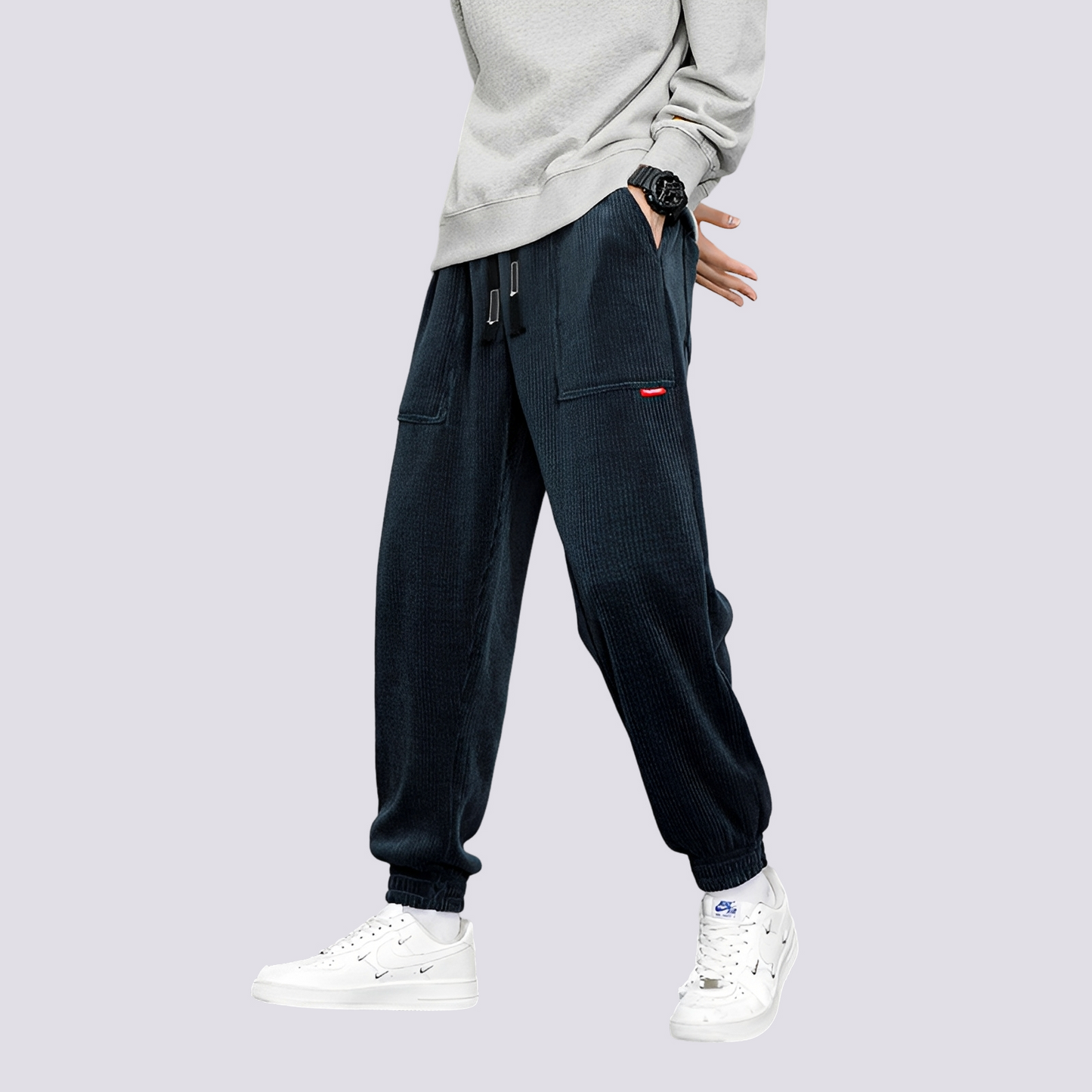 Benji Herren Cord-Jogginghose Lässig Beige