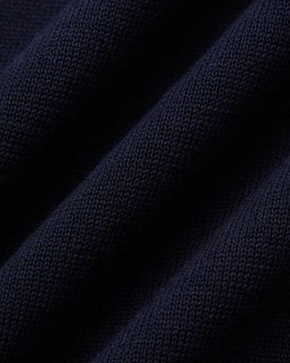 Herren Strickpoloshirt Offener Kragen Minimales Design