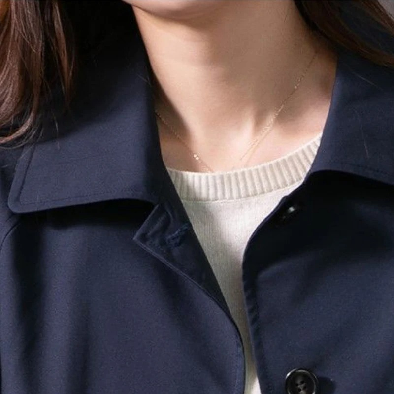 Norvielle Damen Trenchcoat Kurz Wasserabweisend