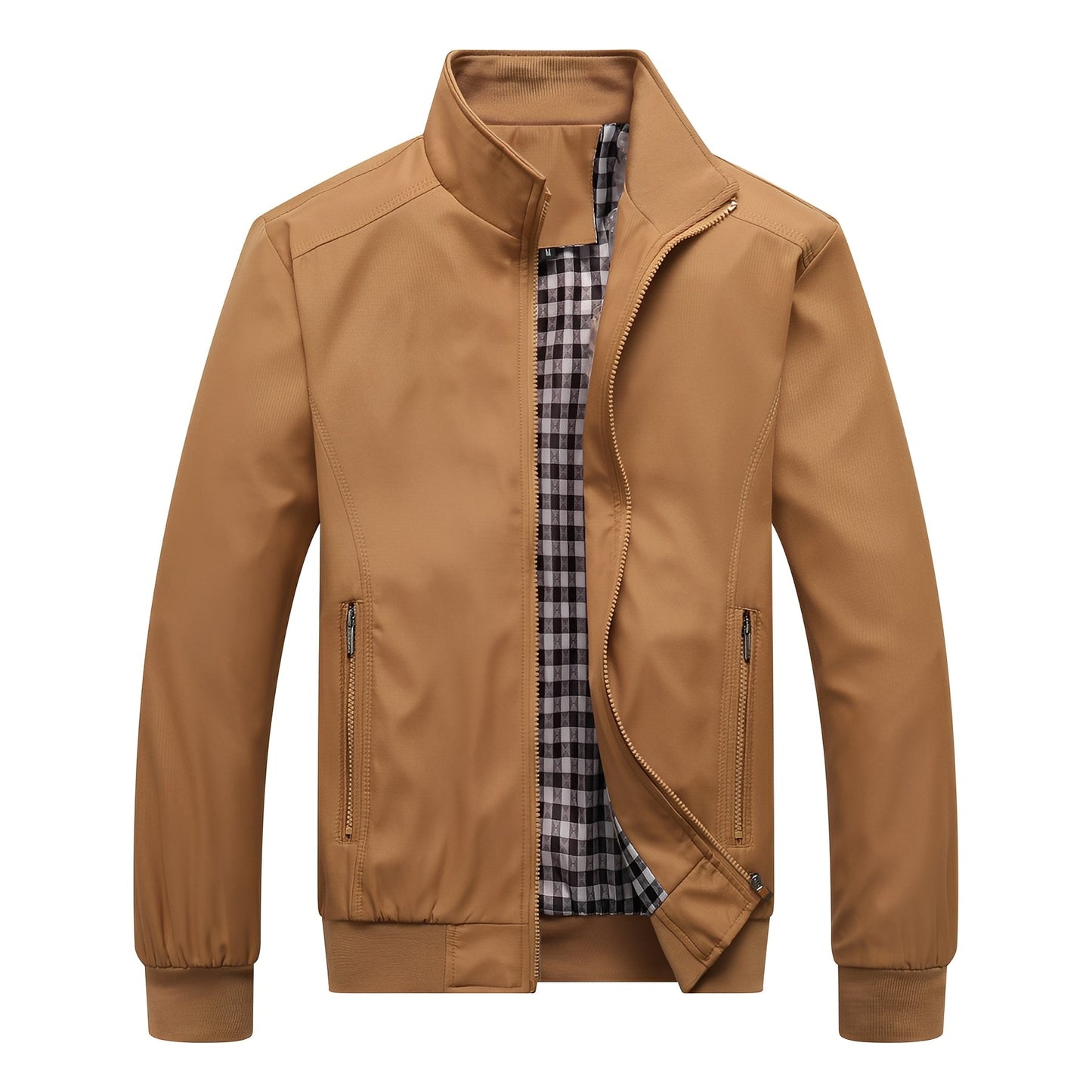 Herrenjacke Modern Reißverschluss Schwarz Edward - Norvielle