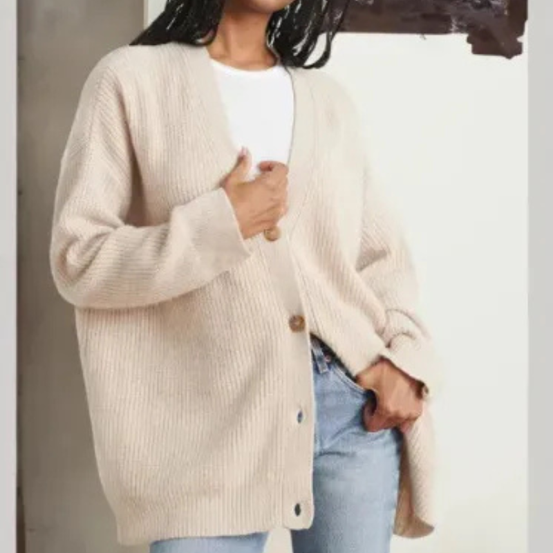 Norvielle Damen Cardigan Zopfmuster Fein