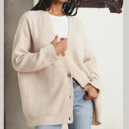 Norvielle Damen Cardigan Zopfmuster Fein