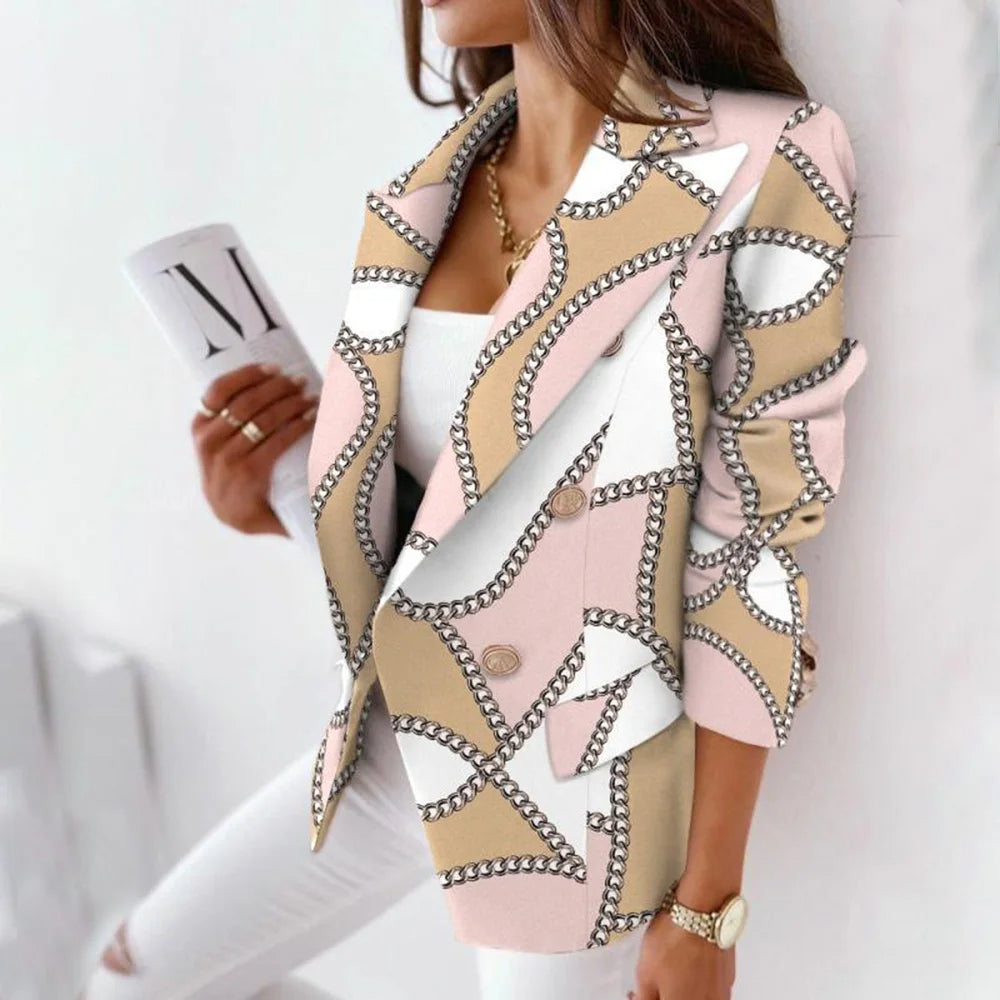 Norvielle Damen Blazer Bedruckt Stilvoll