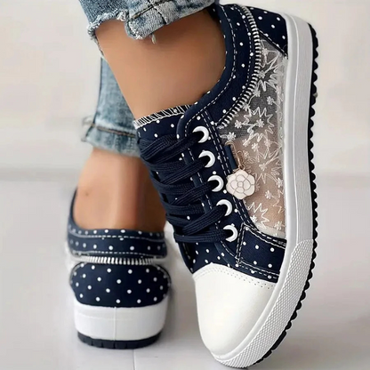 Damen Sneaker Mesh Blumenstickerei