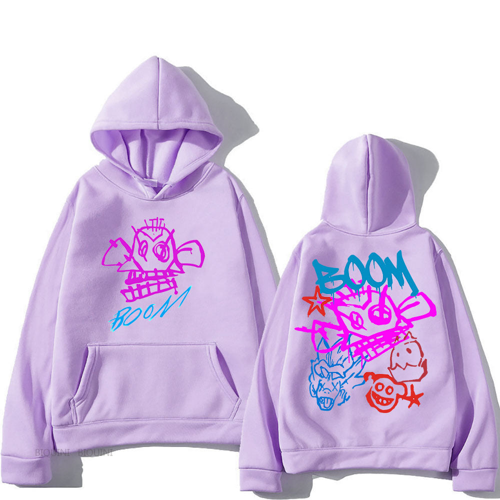 Norvielle Damen Langarm-Hoodie Cartoon-Motiv