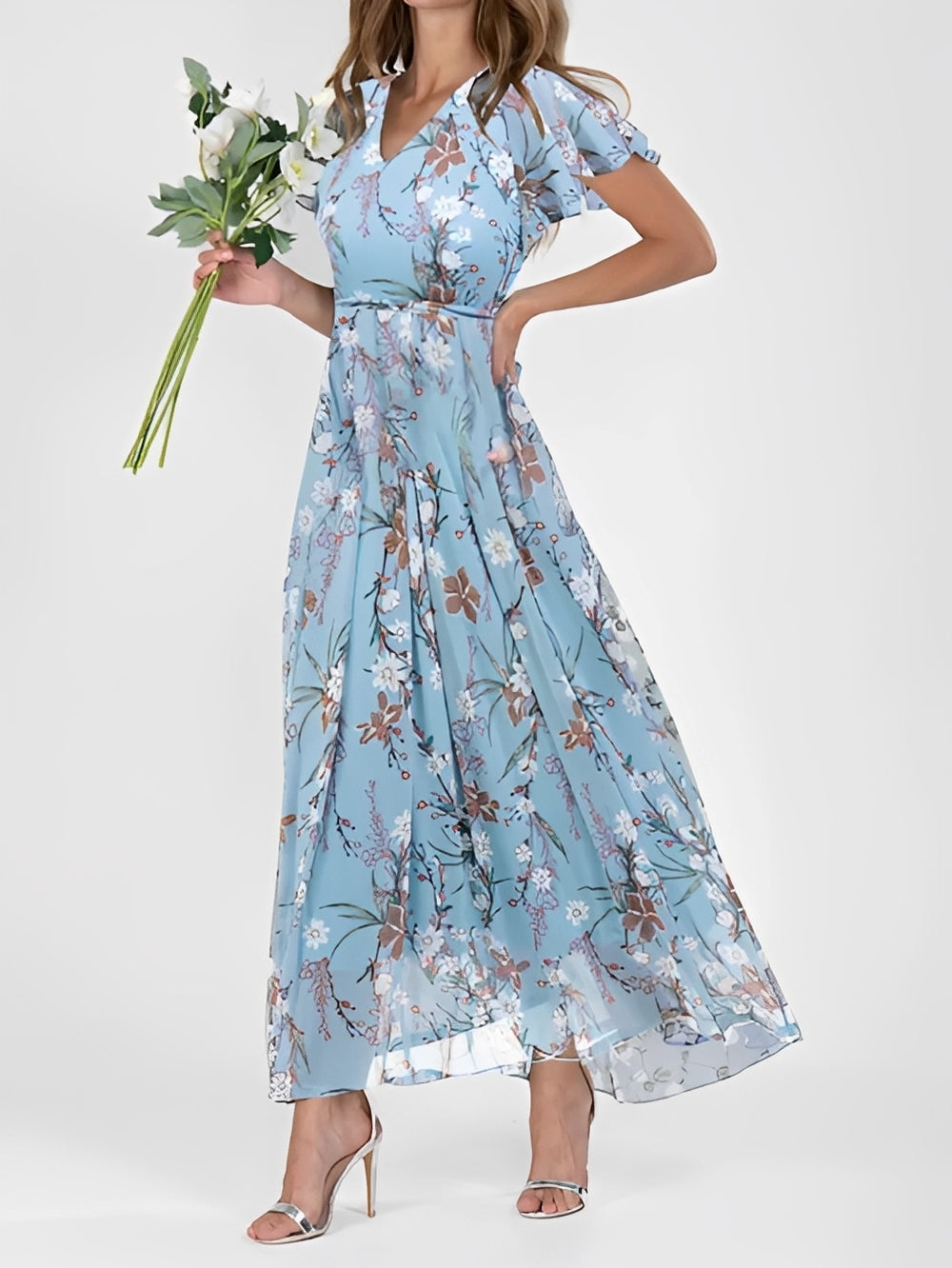 Eliza Damenkleid Blumenmuster Leicht Sommerkleid
