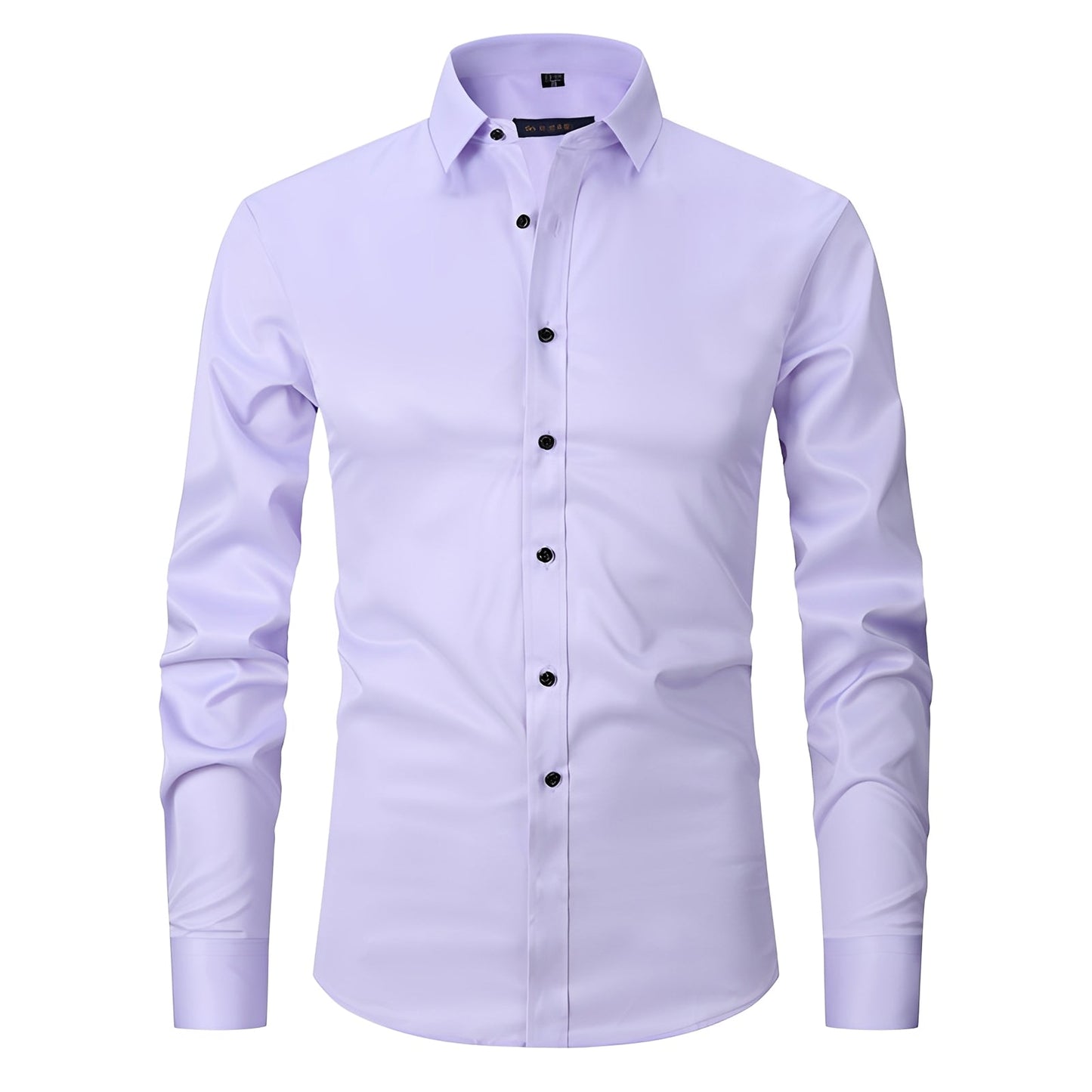 Herren Langarmhemd Modern Slim Fit Baumwolle Weiß