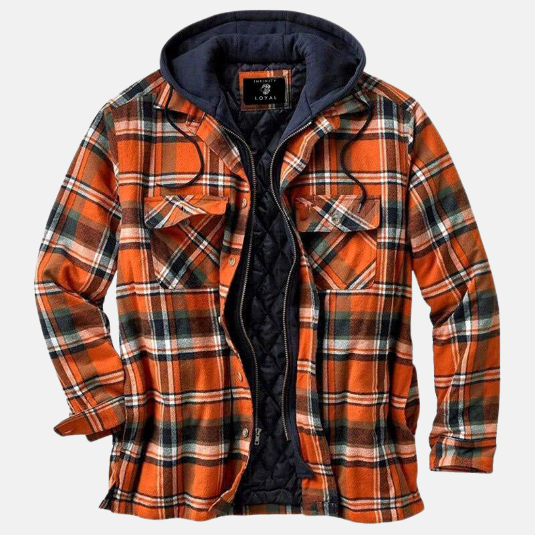 Herren Karierte Steppjacke Warm Knöpfe Erich