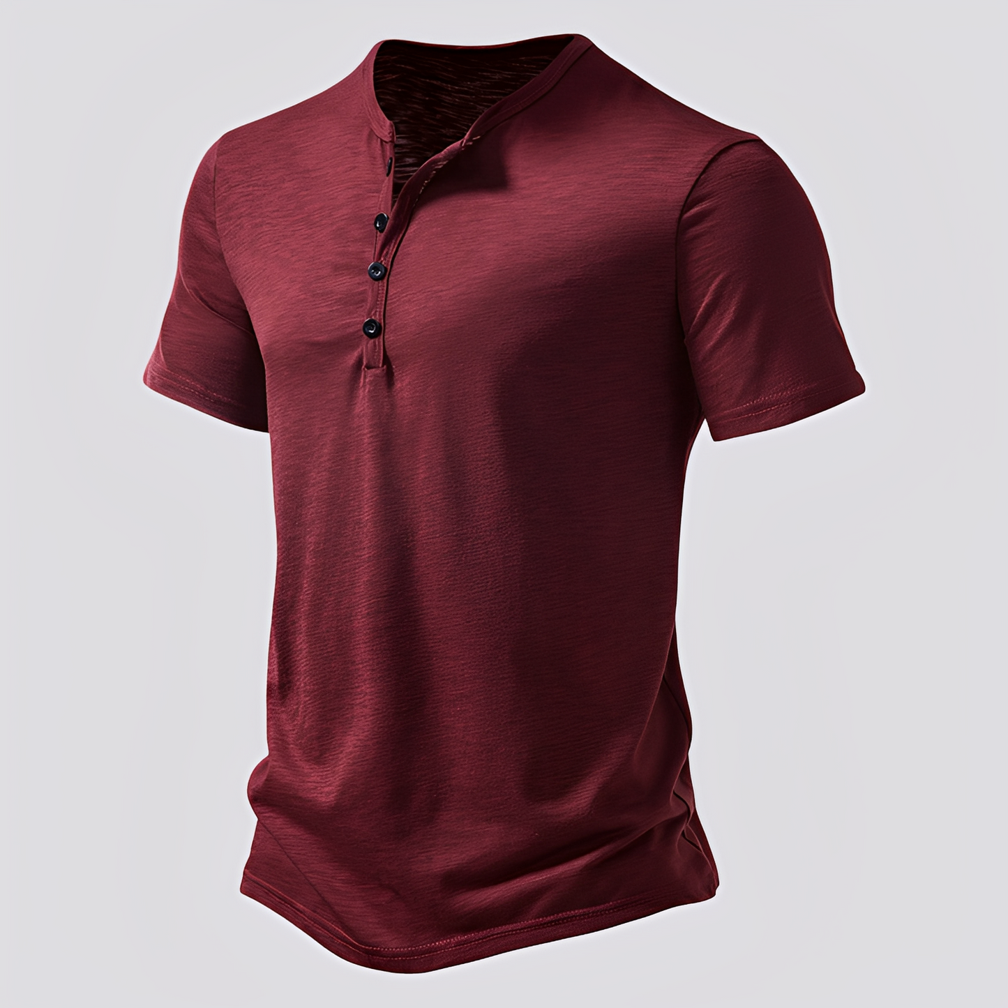 Herren T-Shirt mit Knöpfen Baumwolle Weiß
