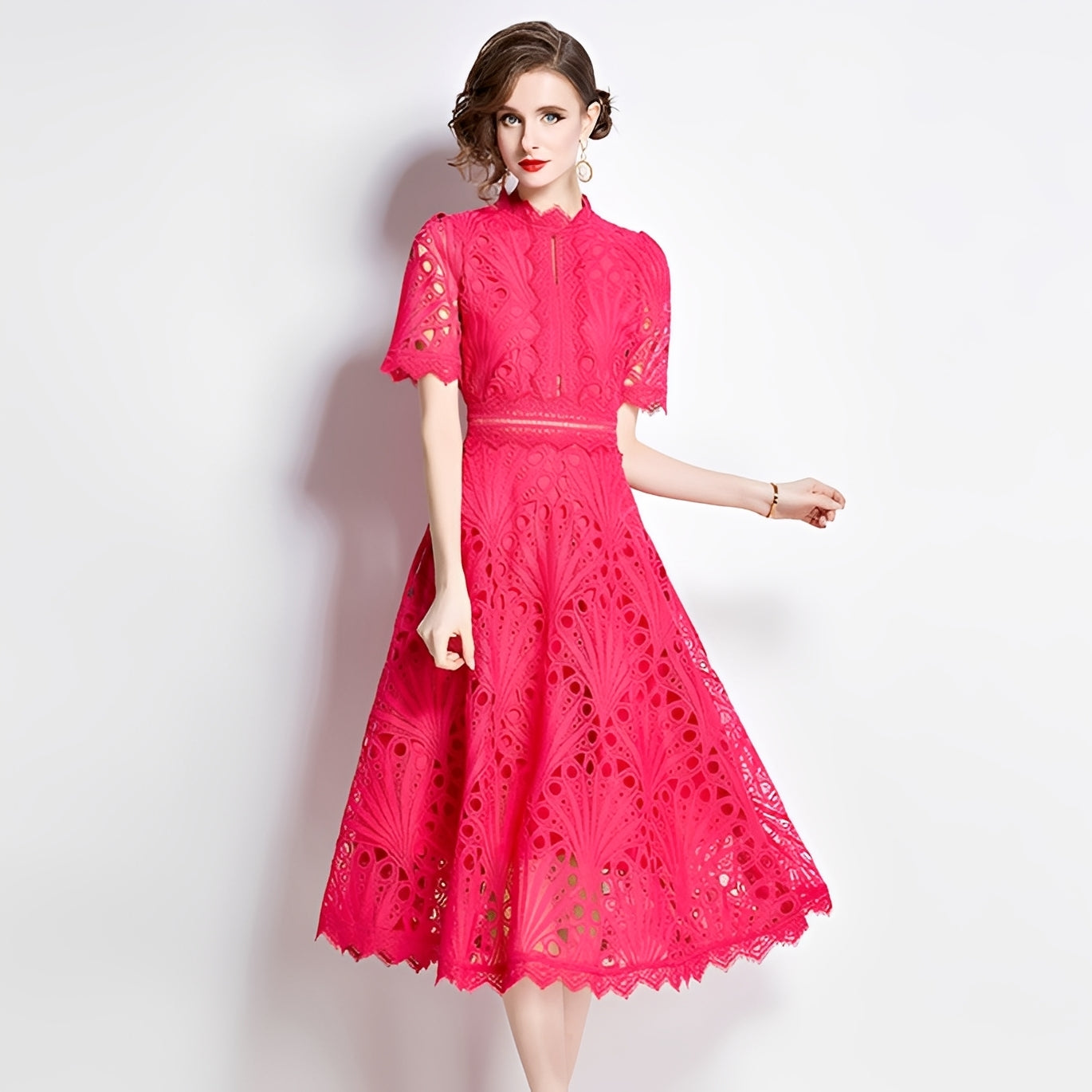 Damen Midikleid Stilvoll Elegantes Design
