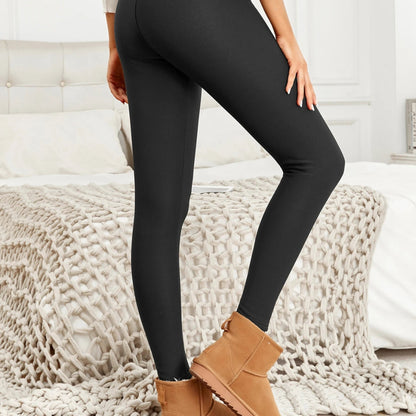 Damen Leggings Fleece Blickdicht Elastischer Bund