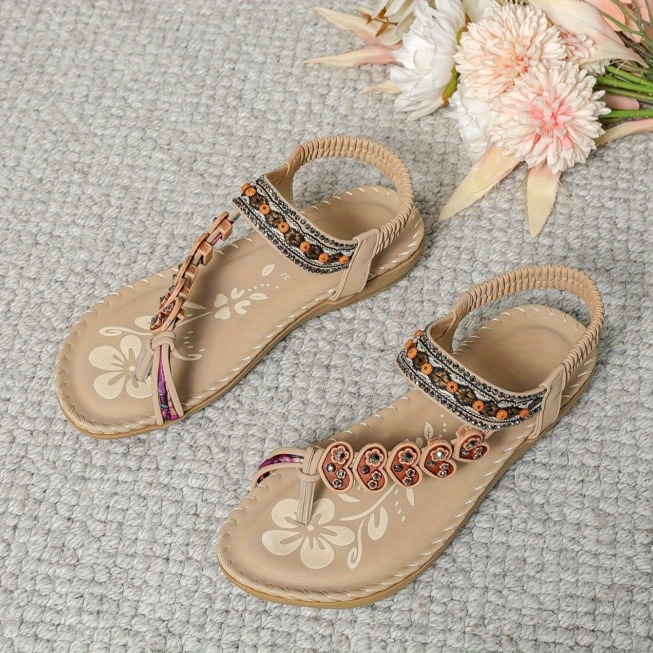 Damen Retro Zehenstegsandalen