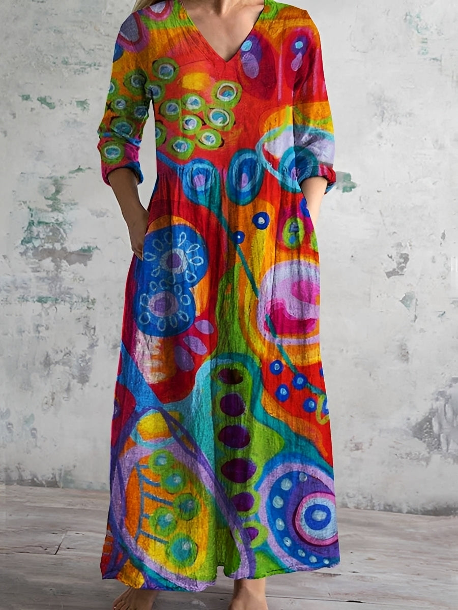 Damen Blumenkleid Lockeres Design